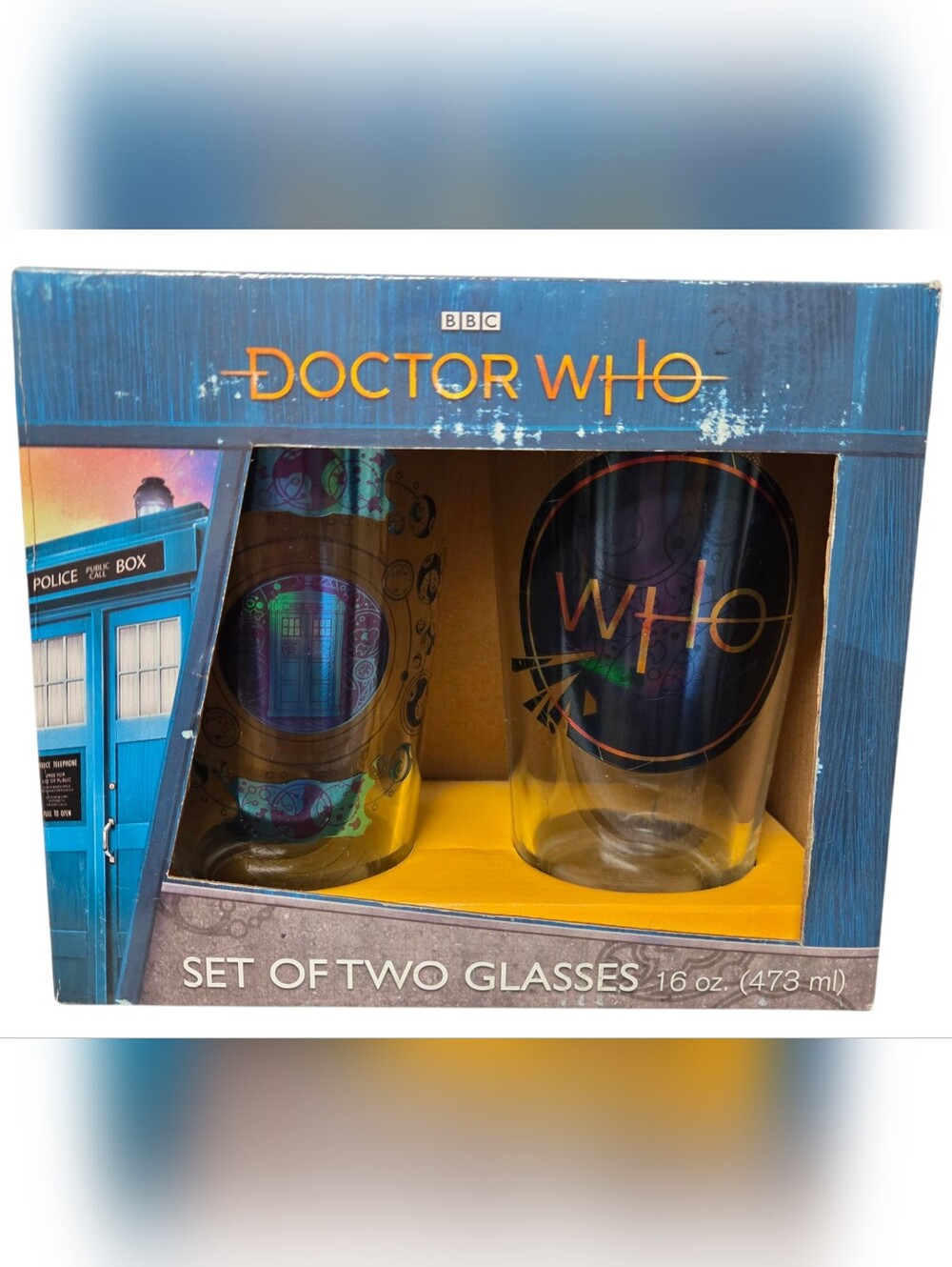 NIB Doctor Who 50th Anniversary Commemorative Drinking Glasses